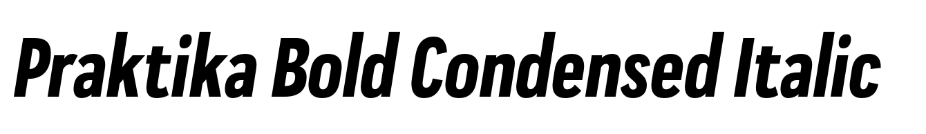 Praktika Bold Condensed Italic